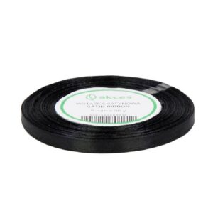 Wstążka satynowa 6mm / 32m – Czarna (05)