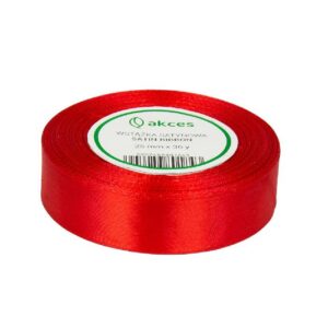 Wstążka satynowa 25mm / 32m – czerwony (04)