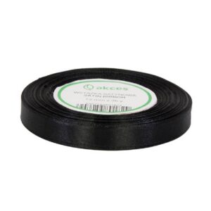 Wstążka satynowa 12mm / 32m – Czarna (05)